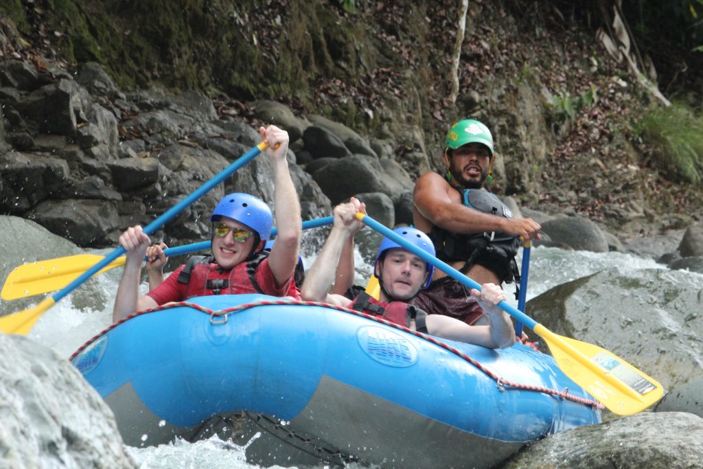 Our first big adventure was white water rafting in the jungle.