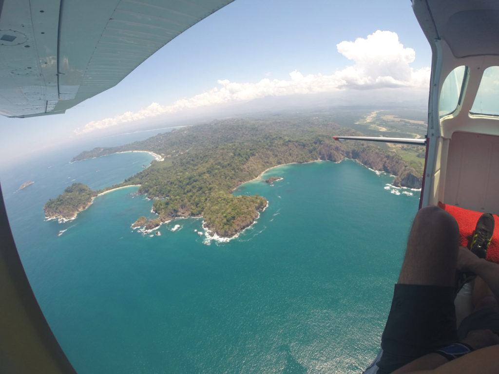 View of Manuel Antonio from low altitude.